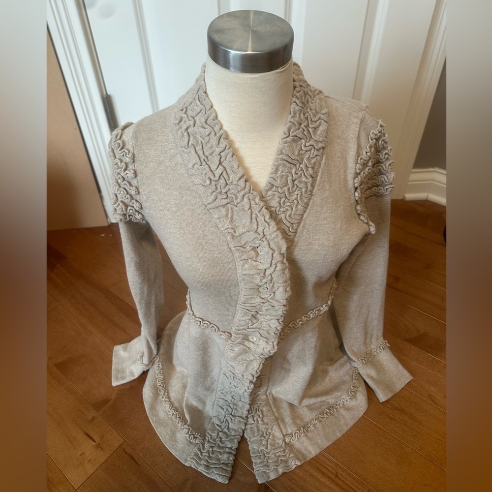 Beige Women's Cardigan Sweater
